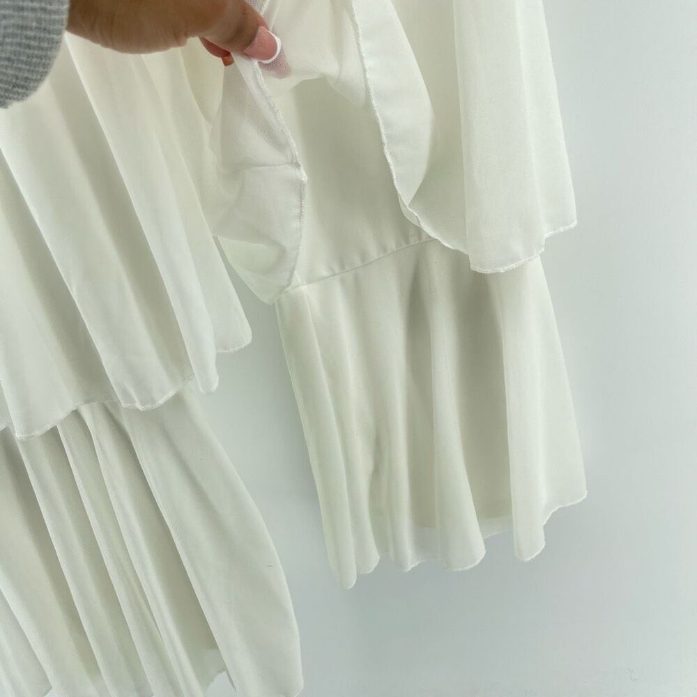 SHEIN Curve White Cut Out Tie Front Top Ruffle Flare Pants Set Size 1XL - Picture 14 of 16